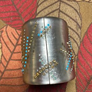 Exclusive Alexis Bittar Montauk Cuff. Crystal encrusted detail.